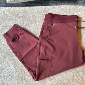 Figs Red Sweatpants Tapered Joggers